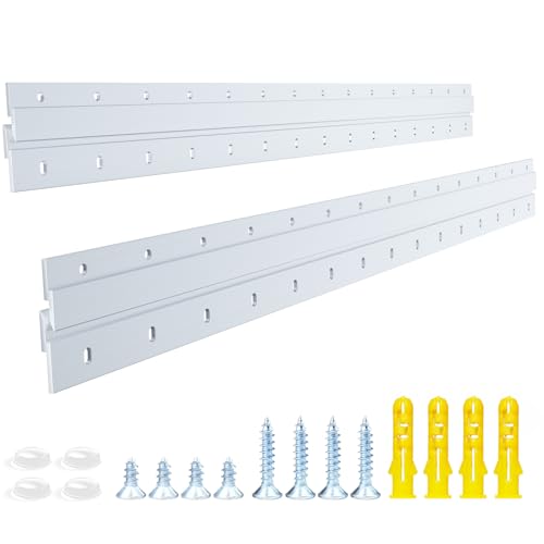 Image of French Cleat Heavy Duty, Aluminum French Cleat, Headboard Wall Mounting Brackets with Screws, Heavy Mirror Mounting Hardware (30 Inch-2 Pairs, Support 200 lbs)