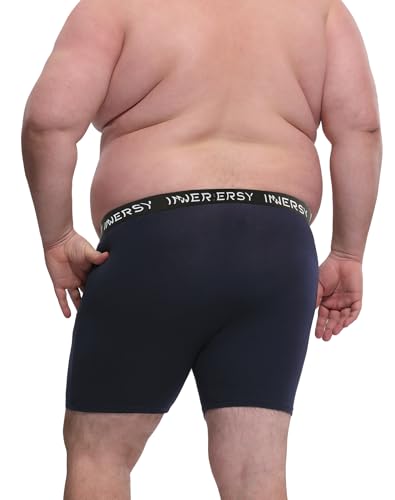 INNERSY Men's Big and Tall Boxer Briefs Cotton Moisture Wicking Underwear 4-Pack4