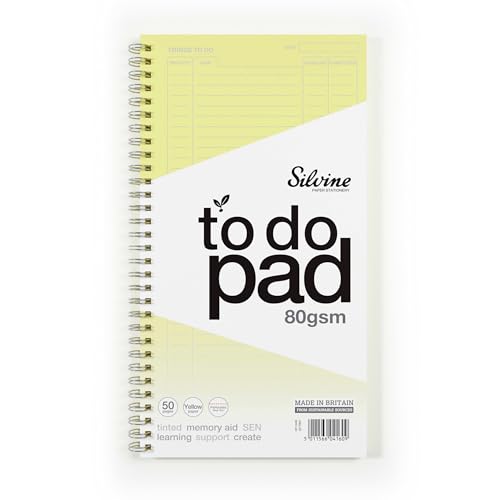 Silvine Luxpad Yellow Things To Do Planner - Dyslexia Friendly Paper (120 Sheets)