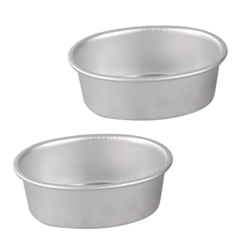 ULTECHNOVO 2 piezas Molde Ovalado para Tartas de Queso Aluminio Resistente Altas Temperaturas Antiadherente para Repostería y Pudding Apto Horno Doméstico