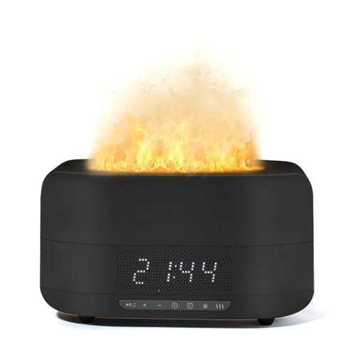 5-in-1 Flame Aroma Diffuser with Bluetooth Speaker, Upgraded Essential Oil