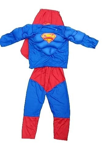 KKALAKRITI Super man Muscles Look Superhero Superhuman Cosplay Cartoon Character Fancy Dress Costume For Kids (5-6 Yr) (B0D548L6XM) Amazon Price History, Amazon Price Tracker