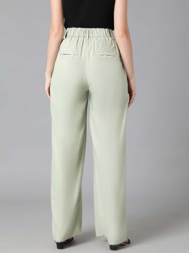 Image of KOTTY Womens Cotton Blend Straight Fit Trousers