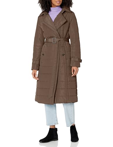 Kenneth Cole Women's Belted Puffer Trench Coat