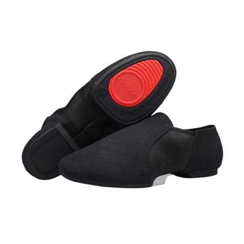 Zapatillas De Ballet Zapatos de Lona for Mujer, con Suela Goma for Exteriores, for Adultos, for Profesores Jazz, Ballet, Yoga y Baile Actuación(Black Rubber,39)