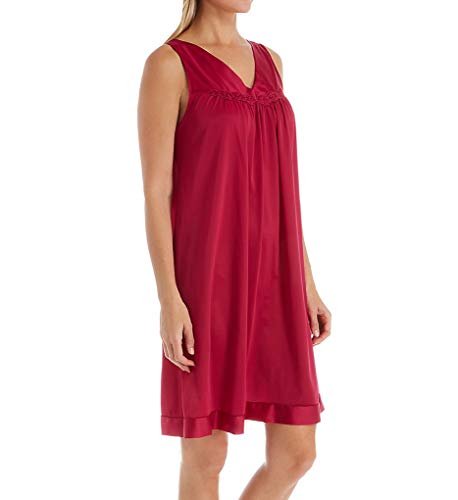 Exquisite Form Women's Coloratura Sleeveless Short Nightgown 30107 3X Sangria