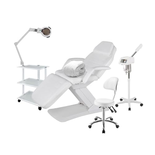 BEAUTEK Kosmetikkabine Basic Komplettset - Professionelle Kosmetikausstattung mit Komfortliege, Beistellwagen, LED-Lupenlampe, Bedampfer, Arbeitsstuhl & Liegenbezug, inkl. Beauty Geschenk-Box