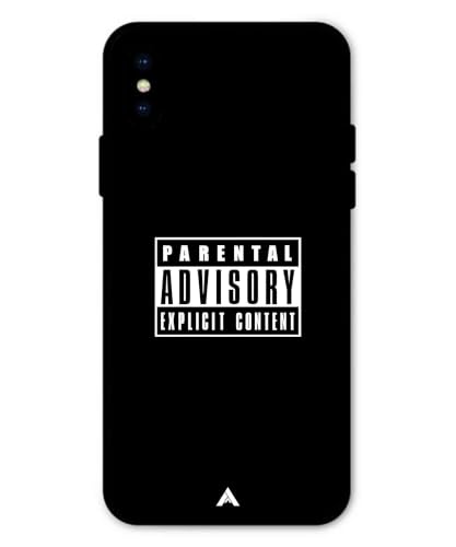 Image of Premium Explicit Case for iPhone Xs Soft-Touch Metal TPU Back Cover, Shockproof, Designer, Aesthetic Mobile Phone Case (Glossy Finish)