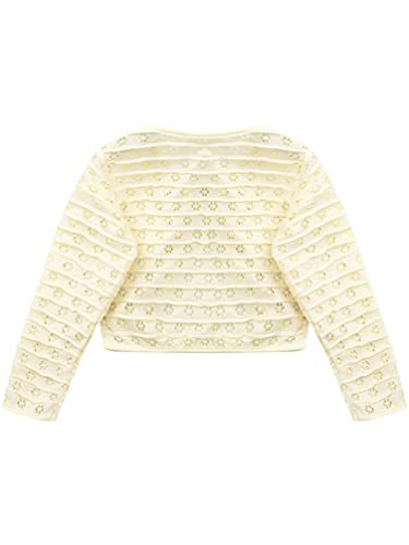 Jhaoyu Girls Hollow Flower Long Sleeve Bolero Shrug Cardigan Top Party Dress Cover Up Jacket4