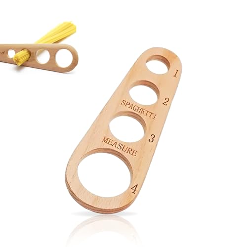 ShiningUU Spaghetti Measure Tool | 2025 Kitchen Essential with 4 Portion Holes | Sustainable Wooden Pasta Measurer Tool for Cooking Tools & Portion Control (7.25 x 2.5 inch)