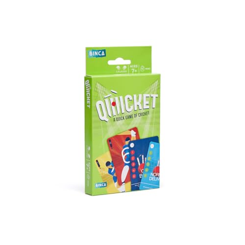 BINCA Qwicket - Fun Cricket Card Game for All, Return Gifts for Birthday, Family Game for Kids, Teens and Adults, Indoor Cricket Cards, Gifts for Kids Ages 7, 8, 9 & Up, 2 Players