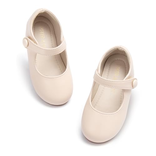 Image of PHIRAMIN Toddler Flower Girl Glitter Dress Shoes Little Girl Ballet Flats Bow Wedding Party