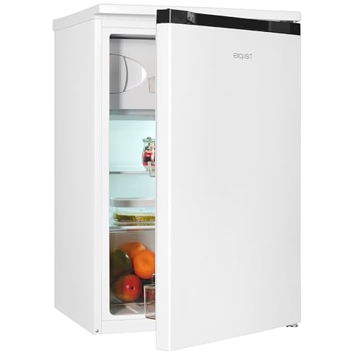 Exquisit Kühlschrank, 107 Liter, 2-in-1, Kühlen & 4-Sterne-Gefrieren, LED-Beleuchtung, kompakt, leise, KS516-4-E-051C weiss
