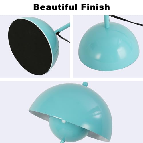 Image of Mid-Century Modern Metal Bud Floor Lamp for Home and Office, Turquoise