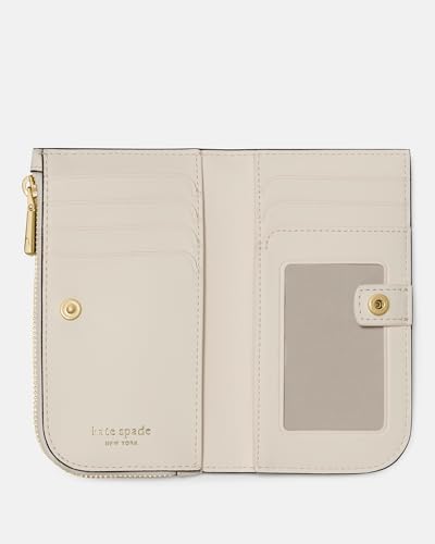 Image of kate spade new york Devin I Love You Script Embossed Leather Small Slim Bifold Wallet