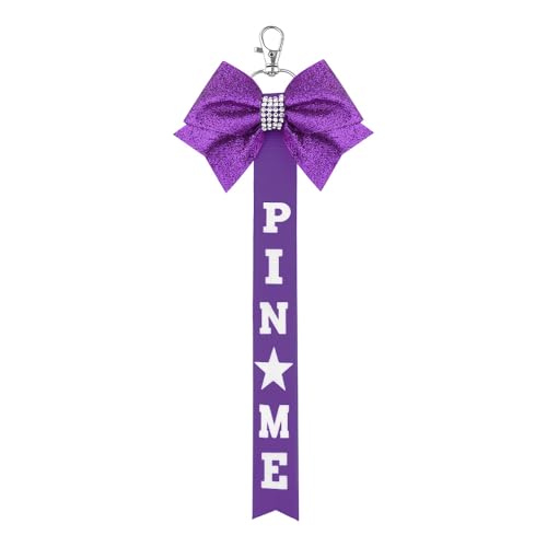 Pin Me Cheer Bows Ribbon Keychain for Cheerleaders Cheerleading Gift for Toddler Girl Pin Keychain with Bow