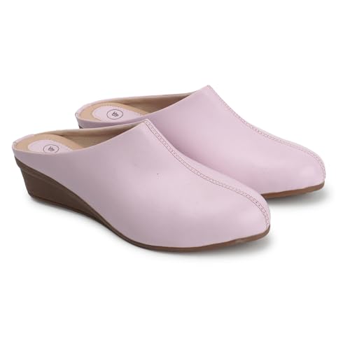 Image of Mules for Women, Open Back Wedge Heel Slip on Formal Shoes & Sandals Girls