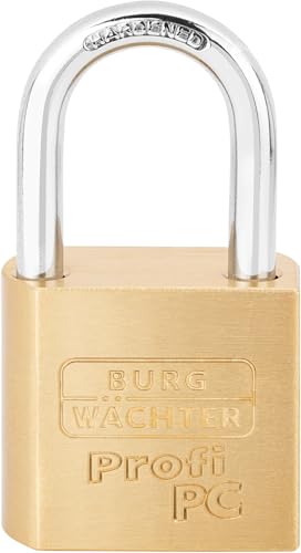 Burg-Wächter Vorhangschloss, Vorhängeschloss für Profil-Halbzylinder, 8 mm Bügelstärke, Massives Messingschloss, Bügel stahlhart, Doppelt verriegelt, Profi 116 PC 50