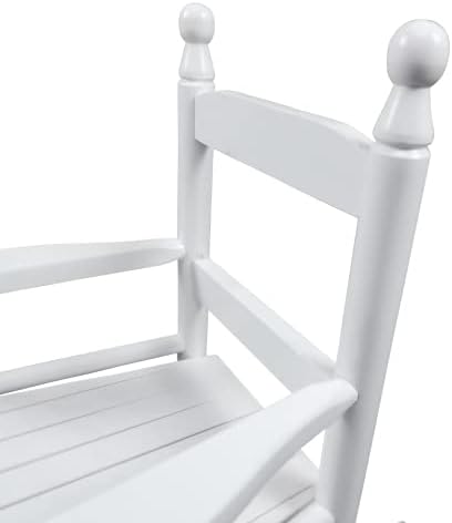 Modern Classic Toddler Rocker Chairs, Indoor & Outdoor Kids Rocking Chair for Children Ages 3-6, Solid Wood Children's Rocking Chair Suitable for Patio, Garden, Playroom, Balcony,White