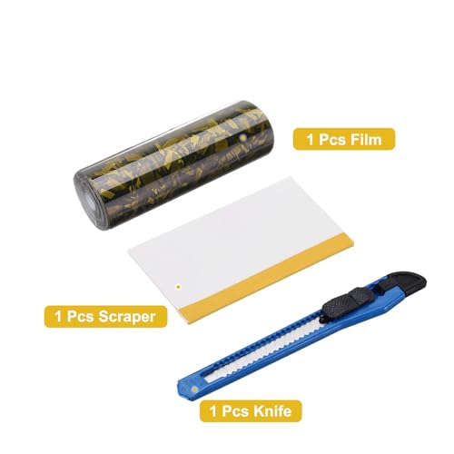 Vinilo de fibra de carbono autoadhesivo e impermeable con raspador para decoración DIY 3