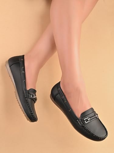 Image of Karaddi Women's Loafers | Cushioned Footbed | Stylish Fashion Moccasins | Comfortable Slip On Formal Loafer for Women | Flexible Style Casual Shoes | Formal Office Wear Shoe