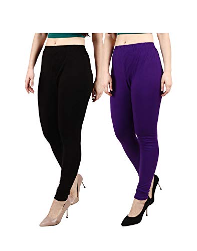 Image of Women's Plus Size Relaxed Fit Cotton Leggings - Multicolor Delights for Comfort and Style (Multicolor