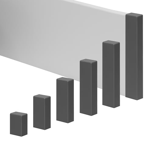 REESE Leisten-Abschluss für REESE Sockelleisten | Endkappe rechts 18 x 80 mm | Dunkelgrau | passgenau | Profil Weimar | einfache Montage ohne Bohren