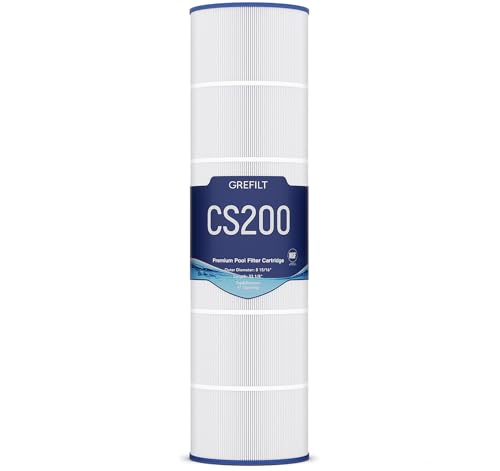 Grefilt CS200 Pool Filter Cartridge Compatible with Jandy CS200 Replaces OEM R0462400 Pleatco PJANCS200 Unicel C-8418 Filbur FC-0823 1-Pack 200 Sq.Ft