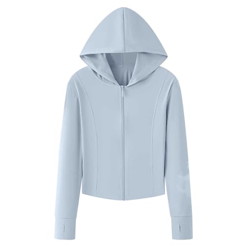Sun Protection Shirt for Teen Girl Yoga Y2k Clothing UPF 50+ Casual Jacket Slim Fit Full Zip Hoodies with Thumbholes4