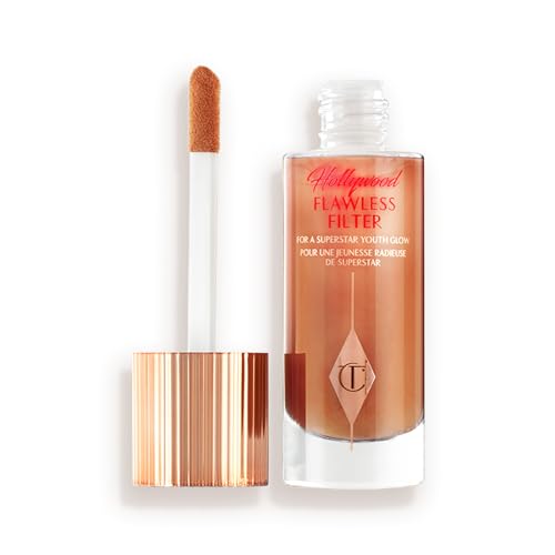 Charlotte Tilbury Hollywood Flawlessβ―Filter - MultiβUse Makeup Primer, Complexion Booster & Illuminating Liquid Highlighter with Sheer Coverage - Smooths & Blurs Skin - 7 Deep