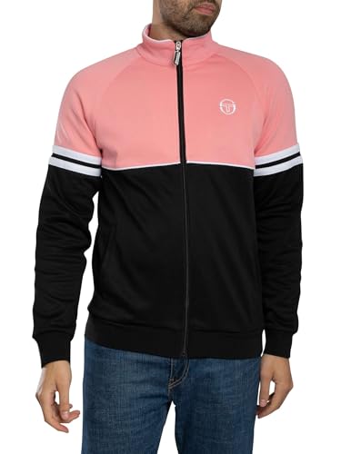 Veste Orion Sergio Tacchini rose geranium pink avec bandes noires et blanches