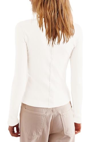 LAMISSCHE Womens Ribbed Cardigan Long Sleeve Button Down Shirts Lightweight Stretchy Pullover Tunic Tops3