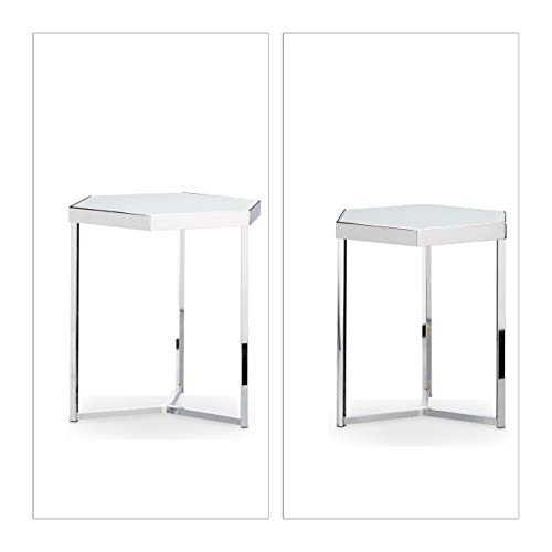 Relaxdays Tavolini da Salotto in Vetro e Metallo