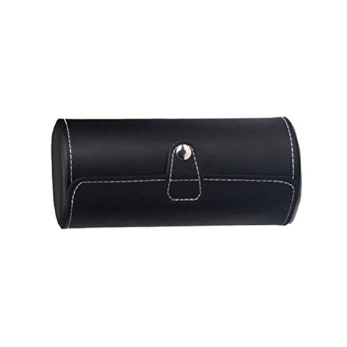 Watch Case, Travel Portable Watch Storage Box Cylinder Watch Bag Collection Box Jewelry Jewelry Storage Box (Black)