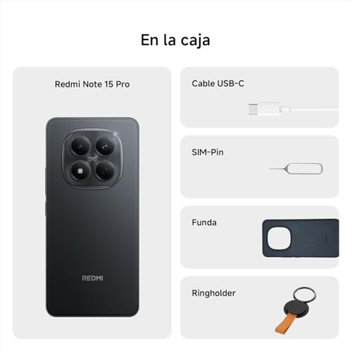 XIAOMI Redmi Note 15 Pro 5G smartphone android noir avec grand ecran amoled