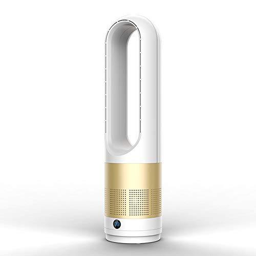 Bladeless Tower Fan with Air Purifier, 2 in1 Tower Fans,90° Oscillation, Super Quiet Air Cooler for Home and Office (Gold)
