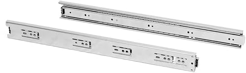 Emuca 3007205 Guide/Binari con Cuscinetti a Sfere ad Estrazione Totale per Cassetto, 45 x 350 mm, Zincato, 350mm