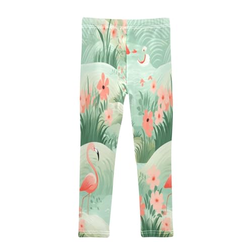 Bolaz Toddler Girls Leggings Printed Yoga Pants Leggings Galsses Pink Flamingo for Kids2