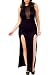 8007 - Sexy Mesh Cleavage Sleeveless Slit Club Maxi Dress (3X, Black)