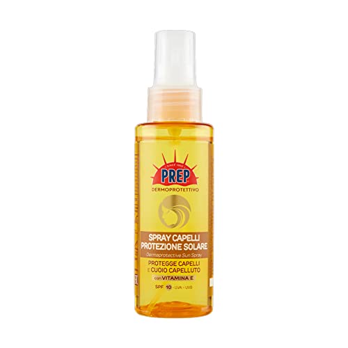 Prep, Spray Capelli Protezione Solare SPF10, Protegge Capelli e Cuoio Capelluto da Raggi UVA, UVB, Sale, Cloro, Con Vitamina E, Olio d'Argan, Estratto di Cocco, 100ml