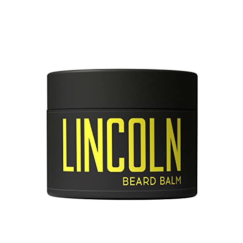 Lincoln Premium Beard Balm for Men - Natural Beard Butter & Beard Wax for Men - Beard Conditioner for Men Enriched with Shea Butter & Argan Oil - Balm Beard Cream for Men - Beard Moisturizer - 3.5 Oz