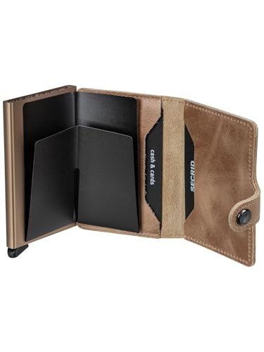 Image of SECRID - Men Mini Wallet Genuine Vintage Leather RFID Safe Card Case for max 10 cards (Taupe)
