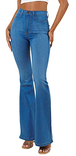 Vibrant M.I.U. Women’s Flare Jeans – High Waisted Bell Bottom Casual Denim Classic Flared Pants with Pockets