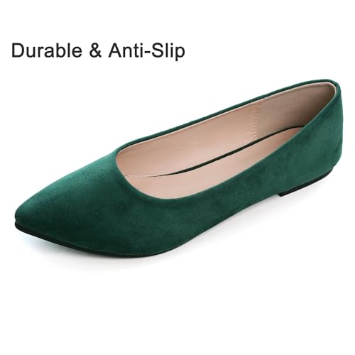 Image of Dear Time Women's Pointed Toe Ballet Flats Simple Casual Office Work Flats Slip-on Comfortable Shoes