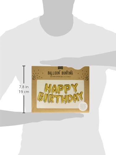 Ginger Ray Festone Scritta Happy Birthday Oro - Lunghezza 1,8 M, Decorazione Compleanno