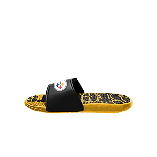 FOCO Mens Nfl Team Logo Athletic Gel Slides SANDAL, Gradient Wordmark, 7-8 US4