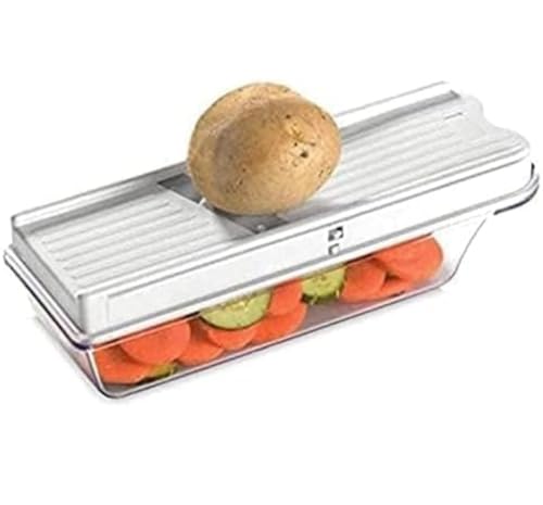 Image of Vegetable Chopper & Slicer with Container | Manual Mandoline Cutter for Potato, Onion, Carrot, Cucumber | Multipurpose Kitchen Tool for Fast Cutting & Slicing