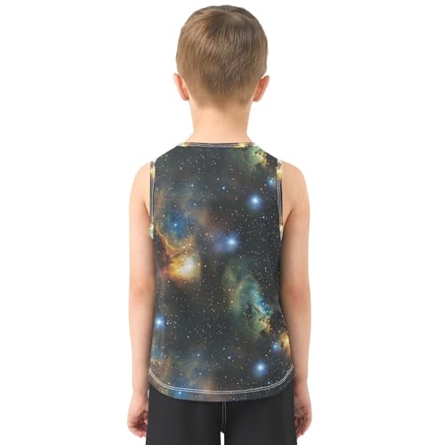 Boys Tank Top Shirts Galaxy Stars Sleeveless T-Shirts Crew Neck for Kids Clothing Children3