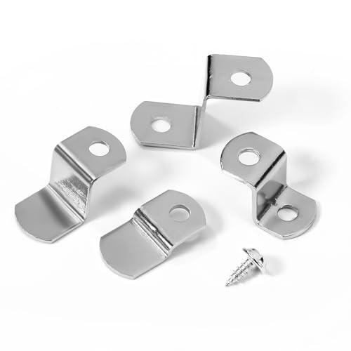 Image of XIHIRCD 50pcs Offset Canvas Painting Mounting Clips with Metal Screws, 1 /2inch, 1 /4inch, 1 /8inch, 3 /8inch Canvas Clips for Picture Framing, Blackboard