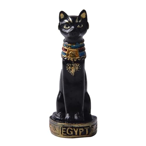 Estatua del Gato Egipcio - Escultura de la Diosa Egipcia Bastet | Adorno Artesanal Animal de Resina Vintage para decoración del hogar, Regalo de cumpleaños
